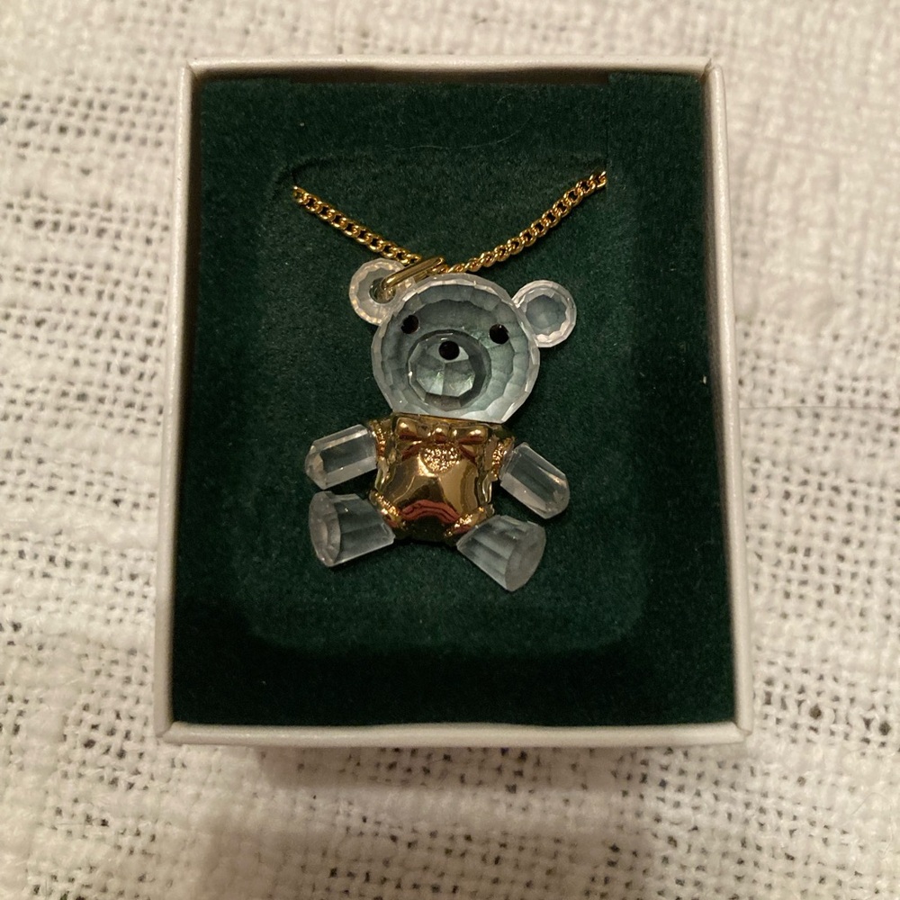 Swarovski NIB Crystal memories teddy bear necklace - Picture 2 of 2